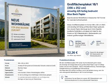 Großflächenplakat 18/1 – 356 × 252 cm auf Blue Back Papier
